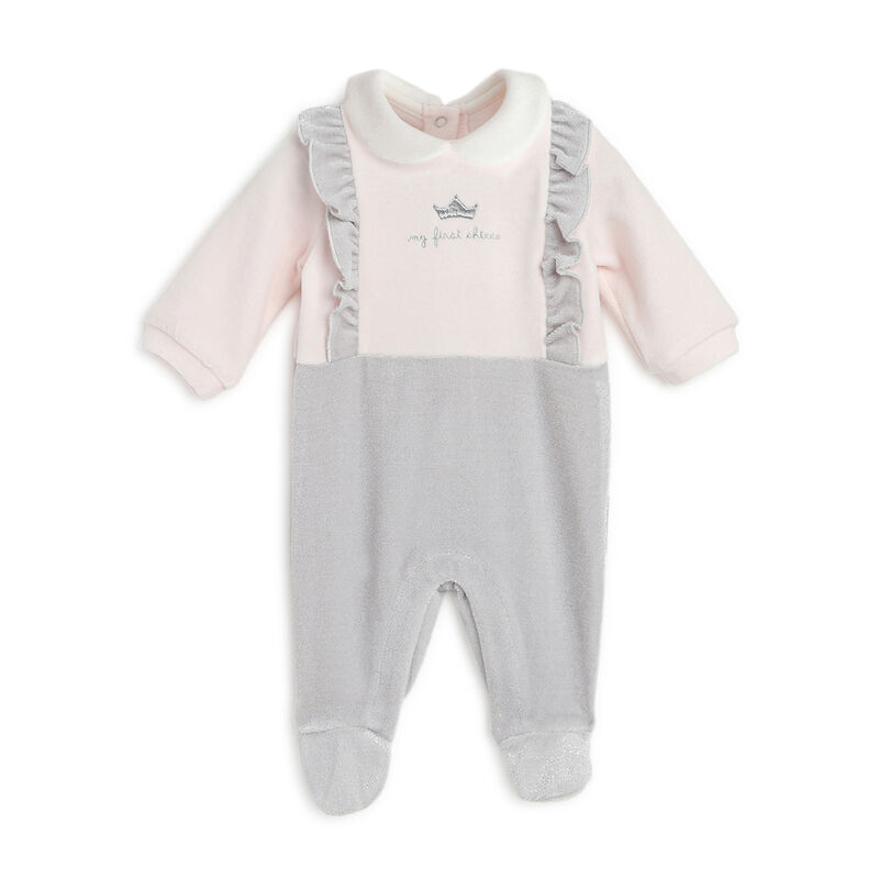 Girls Light Pink Solid Leg Opening Babysuit image number null